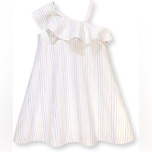 Hope & Henry Baby Linen One Shoulder Flounce Dress
